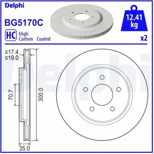 DELPHI Disques de frein pour FORD USA: Mustang (Ref: BG5170C) pas cher