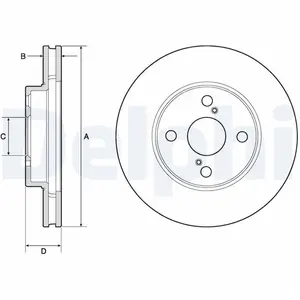 DELPHI Disques de frein pour TOYOTA: Corolla (Ref: BG3734) pas cher