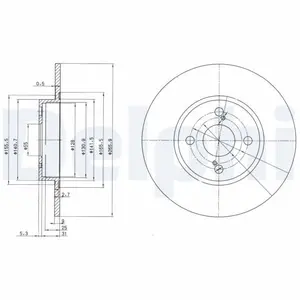 DELPHI Disques de frein pour TOYOTA: Corolla (Ref: BG3186)