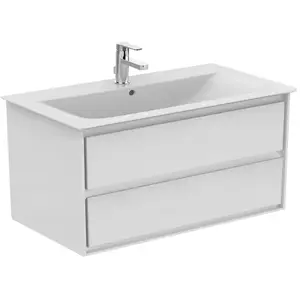 Ideal Standard, Meuble sous-lavabo, Meuble sous-vasque Connect Air blanc mat 100 cm E0821B2 (100 x 44 x 52 cm)Vendu pargalaxus