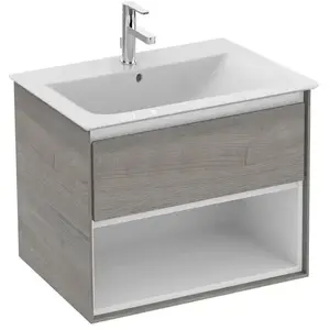 Ideal Standard, Meuble sous-lavabo, IDS Meuble sous-lavabo CONNECT AIR 600x440x517mm Ei décor gris / blanc mat (60 x 44 x 52 cm)Vendu pargalaxus