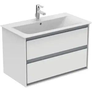 Ideal Standard, Meuble sous-lavabo, IDS Meuble sous-lavabo CONNECT AIR 800x440x517mm blanc brillant / gris clair mat (80 x 44 x 52 cm)Vendu pargalaxus