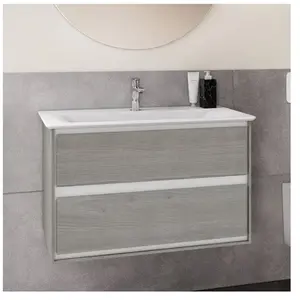 Ideal Standard, Meuble sous-lavabo, IDS Meuble sous-lavabo CONNECT AIR 800x440x517mm Ei décor gris / blanc mat (80 x 44 x 52 cm) pas cher