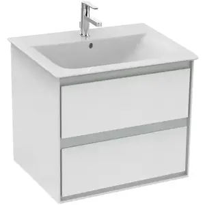 Ideal Standard, Meuble sous-lavabo, IDS Meuble sous-lavabo CONNECT AIR 600x440x517mm blanc brillant / gris clair mat (60 x 44 x 52 cm)Vendu pargalaxus