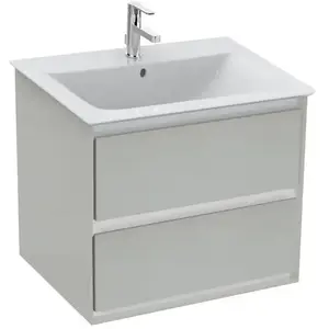 Ideal Standard, Meuble sous-lavabo, IDS Meuble sous-lavabo CONNECT AIR 600x440x517mm gris clair brillant / blanc mat (60 x 44 x 52 cm) pas cher