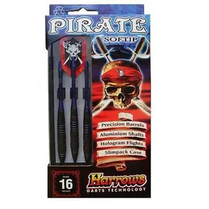 Harrows - Jeu de 3 Fléchettes - Embout Nylon - Pirate Bleue - 16 GK