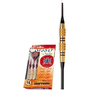 Harrows - Jeu de 3 Fléchettes - Embout Nylon - Corsaire Noire - 16 GK2