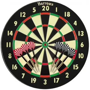 Non communiqué Harrows 2 in 1 Familie Dart Game - Paper Dart Board met 2 sets Darts pas cher