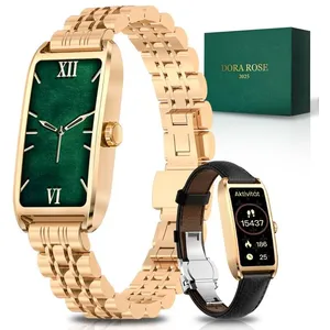 AIMIUVEI Montre Connectée Femme Appel Bluetooth 5.3 2 Bracelets Foncti... pas cher