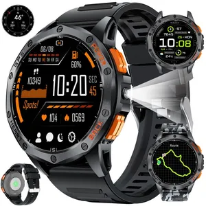 AIMIUVEI GPS Montre Connectée Homme 1.43 HD Appels Bluetooth 100+ Spor...