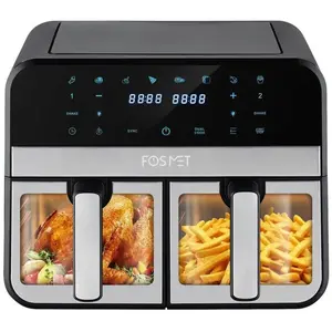 FOSMET Friteuse sans huile, 9L, avec Fenêtre de Visualisation, Friteuse à air sans huile Dual Zone, 9-in-1 Programmes de Cuisson pas cher