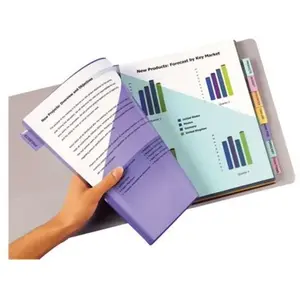 AVERY - Double pochettes intercalaires à onglets personnalisables et imprimables, 8 touches, Format A4+ (permet de classer des pochettes perforées), En polypropylène coloré translucide pas cher