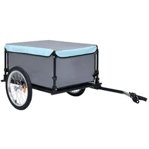 VIDAXL Prix bas - Remorque de vélo Polyvalent - supporté 50 kg - noir et bleu 65 kg  690012818585) pas cher