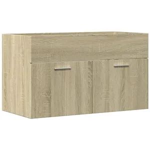 Meuble dévier - VIDAXL - M185 - Chêne Sonoma - Bois dingénierie - 90x385x46 cm pas cher