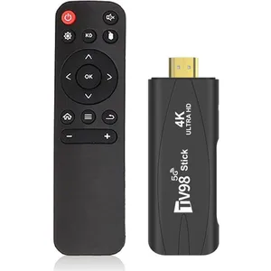 PRUMYA Stick TV 1+8G multimédia 5G WIFI HD clé TV avec télécommande, double bande Android TV Box TV98