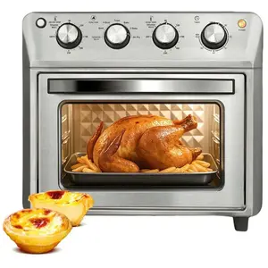 PRUMYA Four Friteuse À Air 26L Inox 1600W 90-230°C 60 Min Multifonctio... pas cher