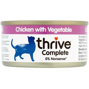 24x75g Complete poulet, légumes Thrive - Pâtée pour chat pas cher