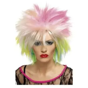 Comparateur de prix : Smiffys Perruque punk annees 80 multicolore