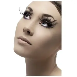 SMKMI Faux cils noir avec plumes