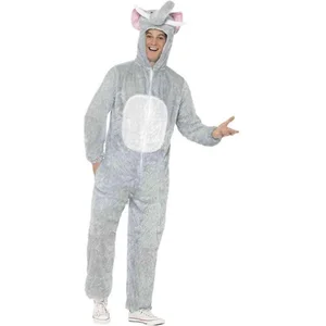 Smiffys Costume d'éléphant, gris, comprend combinaison pantalon avec capuche