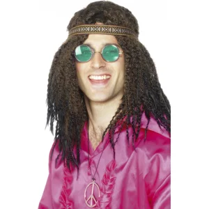 Comparateur de prix : Kit hippie homme - SMIFFY'S - Bandeau Lunettes Collier - Noir