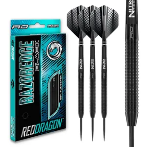RED DRAGON - Razor Edge Black: Steeltip Tungsten Dartpijlen Professioneel - 26 gram