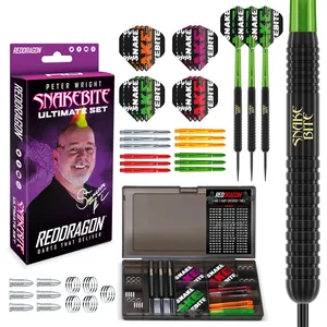 RED DRAGON - Peter Wright Snakebite Ultimate Steeltip Brass Dartpijlen...