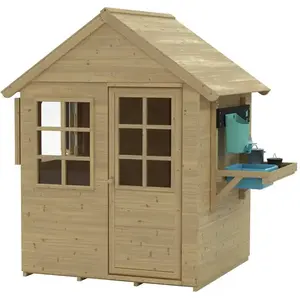 Maisonnette cabane enfant avec cuisine et volets ROMARIN en bois FSC® pas cher