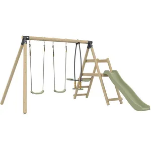 Comparateur de prix : TP Toys Station de jeux - Ajonc - 2 balançoires vis-à-vis - Toboggan - Kit d'ancrage - H.190 cm