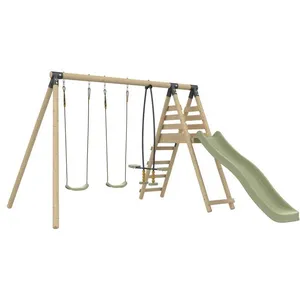 Comparateur de prix : TP Toys Station barbouzet - Non spécifié - 2 balançoires - Toboggan - Kit d'ancrage - H.224 cm