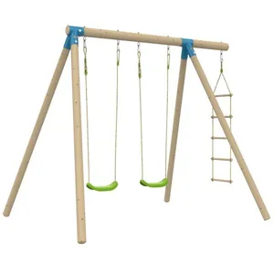 TP Toys Portique balandier - H.224 cm - 2 balançoires - Échelle corde - Kit d'ancrage pas cher