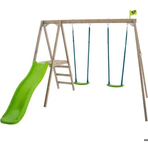 Station thymélée tp toys 2 balancoires / toboggan / kit d'ancrage h.20...Vendu parcdiscount