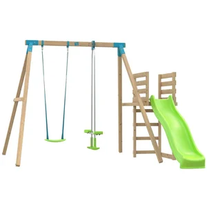 Station balançoire et vis-à-vis en bois H243cm pas cher