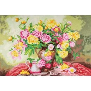 Kit de Point de Croix Roses 59x39 cm - Trimits - Kit Broderie Extra-Large Idéal pour les Passionnés(...) - pas cher
