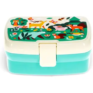 Lunchbox met tray - bosdieren - woodland - Rex London pas cher