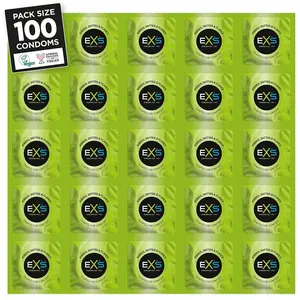 EXS Condoms Preservativos Ribbed, Dotted & Flared 100 pack pas cher