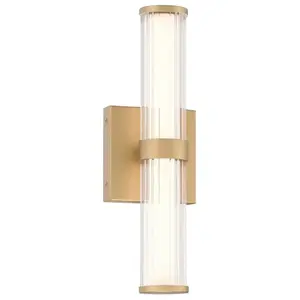 Eurofase LED Wand Buitenlamp Fayton | 14W 3000K 830 | Brushed Gold pas cher