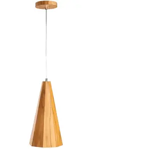 Accord Houten LED Hanglamp Angular | 1X E27 Max 40W | Teak