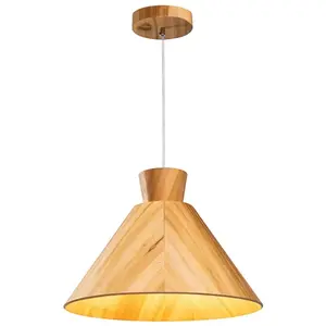 Accord Houten LED Hanglamp Conical | 1X E27 Max 40W | Teak