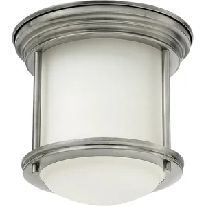 ELSTEAD Lampe de plafond Quintatesse Hadrien E27 40W IP44 Steel, nickel antique Verre d'opale Blanc satiné h: 18,5 cm Ø19.6 cm Dimmable pas cher