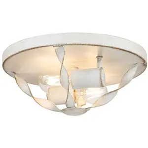 QUOIZEL Plafond Bradbury E14 40W Steel Altweiß b: 33 cm Ø33 cm mâle pas cher