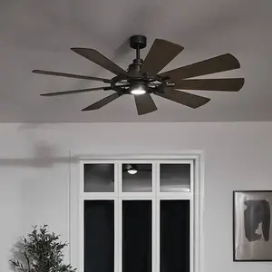 Elstead Lighting Gentry ventilateur de plafond silencieux avec lumière LED Ø165cm DC-moteur bois + télécommande, Ventilateur, Blanc pas cher