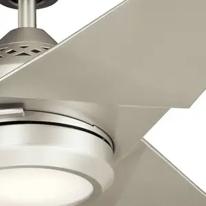 Elstead Lighting Jade ventilateur de plafond silencieux avec lumière LED Ø152cm + télécommande Argent, Ventilateur, Argent pas cher