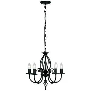 ELSTEAD Klassieke Zwarte kroonluchter Artisan | 5 lichtsVendu parbol