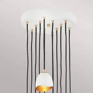 ELSTEAD Lisa McDennon by Hinkley LED Pendelarmatuur Nula | 12X E14 Max 40W | Dimbaar | Shell White & Luxe Gold pas cher