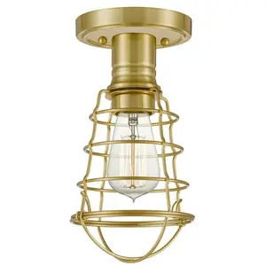 QUOIZEL Mixon de lampe à plafond E27 40W Steel Brackage en laiton l: 13,5 cm b: 14,5 cm Ø14,5 cm pas cher