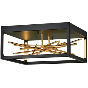 ELSTEAD Ruban à led de lampe à plafond de Quintatesse 8W 3000K acier, noir, or-plaqué l: 46 cm h: 22cm b: 46 cm
