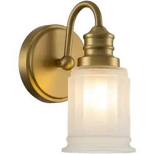 Quoizel LED Badkamerarmatuur Swell | 3W 3000K 300Lm 830 | IP44 | Dimbaar | Brushed Brass pas cher