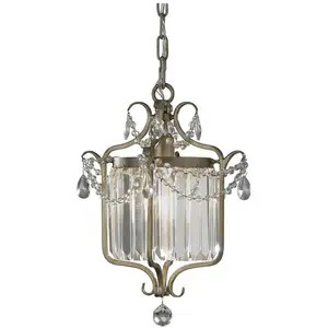 FEISS Suspension - Gianna - Argent Cristal et Verre Miroir - 1 Ampoule pas cher