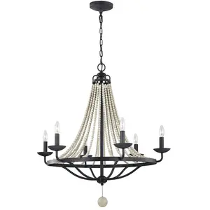 FEISS Kronleuchter nori E14 40W Steel, bois Zinc altéré, sombre, avec gris de bois flotté b: 82,3 cm Ø82.3 cm Hauteur dimmable réglable pas cher